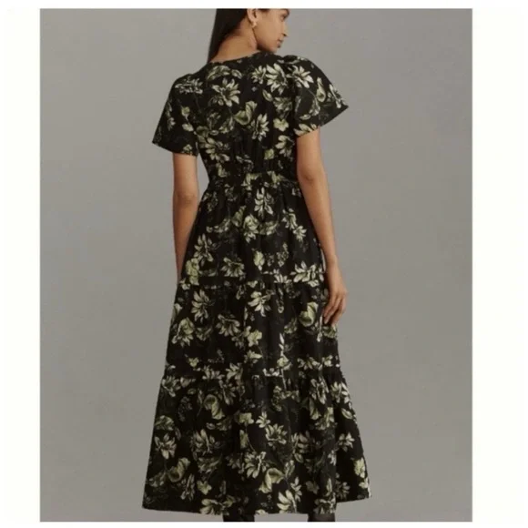 NWT Anthropologie The Somerset Cotton Floral print Maxi Dress, size S
